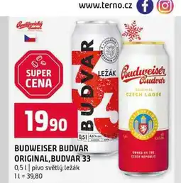 Terno BUDWEISER BUDVAR ORIGINAL, BUDVAR 33 0,5l nabídka