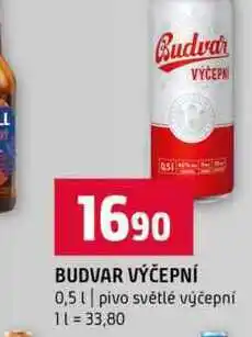 Terno BUDVAR VÝČEPNÍ 0,5l pivo světlé výčepní nabídka