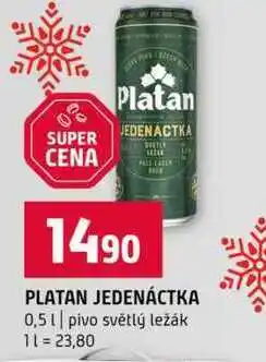 Terno PLATAN JEDENÁCTKA 0,5l pivo světlý ležák nabídka