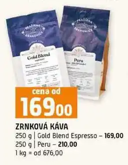 Terno ZRNKOVÁ KÁVA 250 g Gold Blend Espresso 250 g Peru nabídka