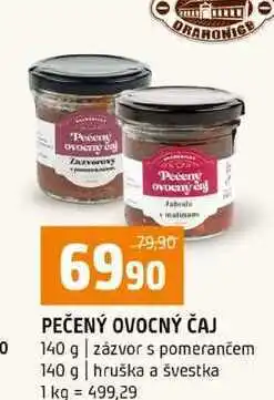 Terno PEČENÝ OVOCNÝ ČAJ 140 g zázvor s pomerančem 140 g hruška a švestka nabídka