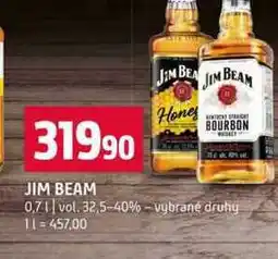 Terno JIM BEAM 0,7l vol. 32,5-40% vybrané druhy nabídka