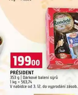 Terno PRÉSIDENT 353 g Dárkové balení sýrů nabídka
