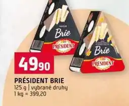 Terno PRÉSIDENT BRIE 125 g vybrané druhy nabídka