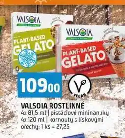 Terno VALSOIA ROSTLINNÉ 4x 81,5 ml pistáciové mininanuky 4x 120 ml kornouty s lískovými ořechy nabídka