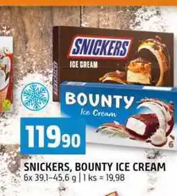 Terno SNICKERS, BOUNTY ICE CREAM 6x 39,1-45,6 g nabídka