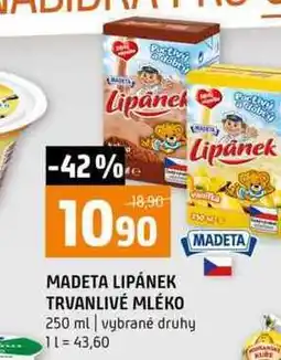 Terno MADETA LIPÁNEK TRVANLIVÉ MLÉKO 250 ml vybrané druhy nabídka