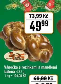 TEMPO Vánočka s rozinkami a mandlemi balená nabídka