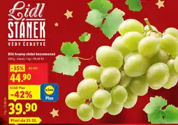 Lidl Bílé hrozny stolní bezsemenné nabídka