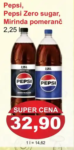 PLUS JIP Pepsi, Pepsi Zero sugar, Mirinda pomeranč nabídka