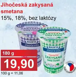 PLUS JIP Madeta Jihočeská zakysaná smetana 15%, 18%, bez laktózy nabídka