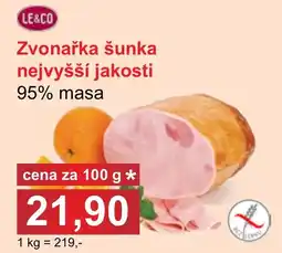 PLUS JIP Zvonařka šunka nejvyšší jakosti 95% masa nabídka