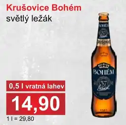 PLUS JIP Krušovice Bohém světlý ležák nabídka