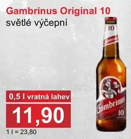 PLUS JIP Gambrinus Original 10 světlé výčepní nabídka