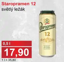 PLUS JIP Staropramen 12 světlý ležák nabídka
