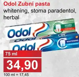 PLUS JIP Odol Zubní pasta whitening, stoma paradentol, herbal nabídka