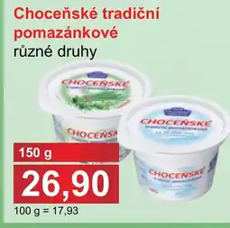 PLUS JIP Choceňské tradiční pomazánkové nabídka