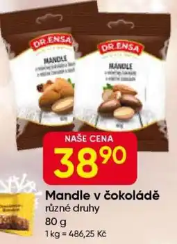 Hruška Mandle v čokoládě nabídka
