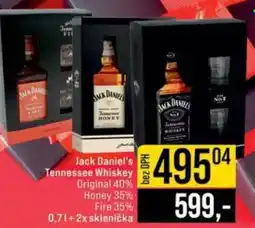 Jip Jack Daniel's Tennessee Whiskey Original 40% Honey 35% Fire 35% nabídka