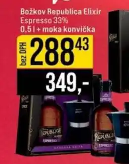 Jip Božkov Republica Elixir Espresso 33% nabídka