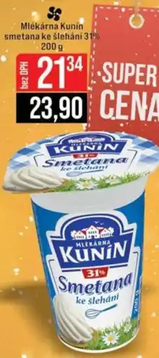 Jip Mlékárna Kunin smetana ke šlehání 31% nabídka