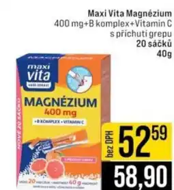 Jip Maxi Vita Magnézium 400 mg+B komplex+Vitamin C s příchutí grepu 20 sáčků nabídka