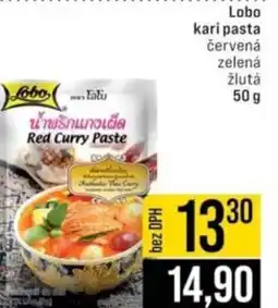Jip Lobo kari pasta červená zelená žlutá nabídka