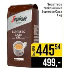Jip Segafredo zrnková káva Espresso Casa nabídka