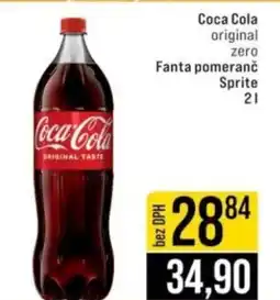 Jip Coca Cola original zero Fanta pomeranč Sprite nabídka