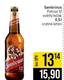 Jip Gambrinus Patron 12 světlý ležák nabídka