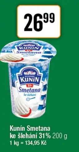 TEMPO Kunín Smetana ke šlehání 31% nabídka