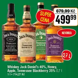 TEMPO Whiskey Jack Daniel's 40%, Honey, Apple, Tennessee Blackberry 35% nabídka