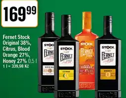 TEMPO Fernet Stock Original 38%, Citrus, Blood Orange 27%, Honey 27% nabídka