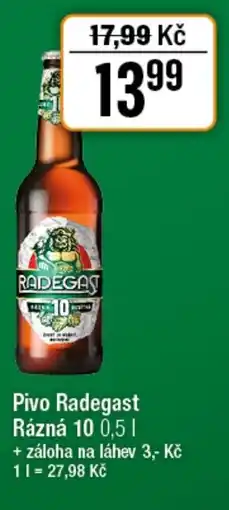 TEMPO Pivo Radegast Rázná 10 nabídka