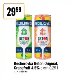 TEMPO Becherovka Beton Original, Grapefruit 4,5% nabídka