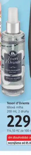 dm drogerie Tesori d'Oriente tělová mlha nabídka