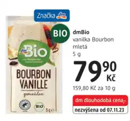 dm drogerie DmBio vanilka Bourbon mletá nabídka
