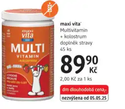 dm drogerie Maxi vita Multivitamin + kolostrum doplněk stravy nabídka