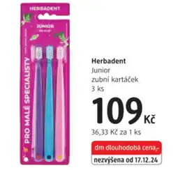 dm drogerie Herbadent Junior zubní kartáček nabídka