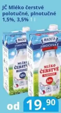 Potraviny CZ Madeta Jč Mléko čerstvé polotučné, plnotučné 1,5%, 3,5% nabídka