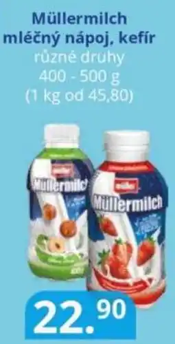 Potraviny CZ Müllermilch mléčný nápoj, kefír nabídka