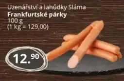 Potraviny CZ Uzenářství a lahůdky Sláma Frankfurtské párky nabídka