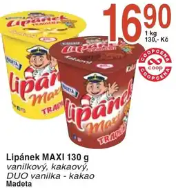 Coop hb Madeta Lipánek MAXI 130 g vanilkový, kakaový, nabídka