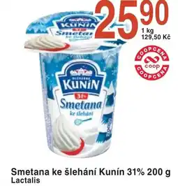Coop hb Smetana ke šlehání Kunín 31% nabídka