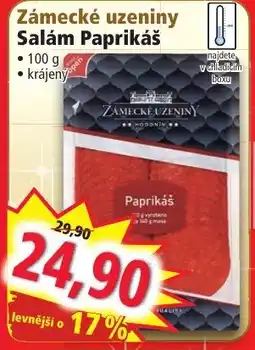 Norma Zámecké uzeniny Salám Paprikáš nabídka