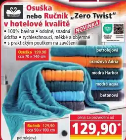 Norma Osuška nebo Ručník,,Zero Twist" v hotelové kvalitě nabídka