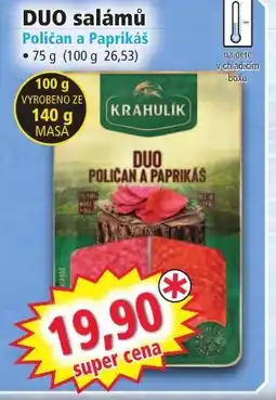 Norma DUO salámů Poličan a Paprikáš nabídka