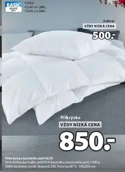 JYSK Přikrývka z kachního peří ALTA nabídka