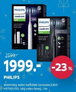 Rossmann PHILIPS elektrický zubní kartáček Sonicare.5300 HX7101/03, bílý nebo černý nabídka