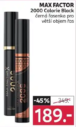 Rossmann MAX FACTOR 2000 Calorie Black černá řasenka pro větší objem řas nabídka